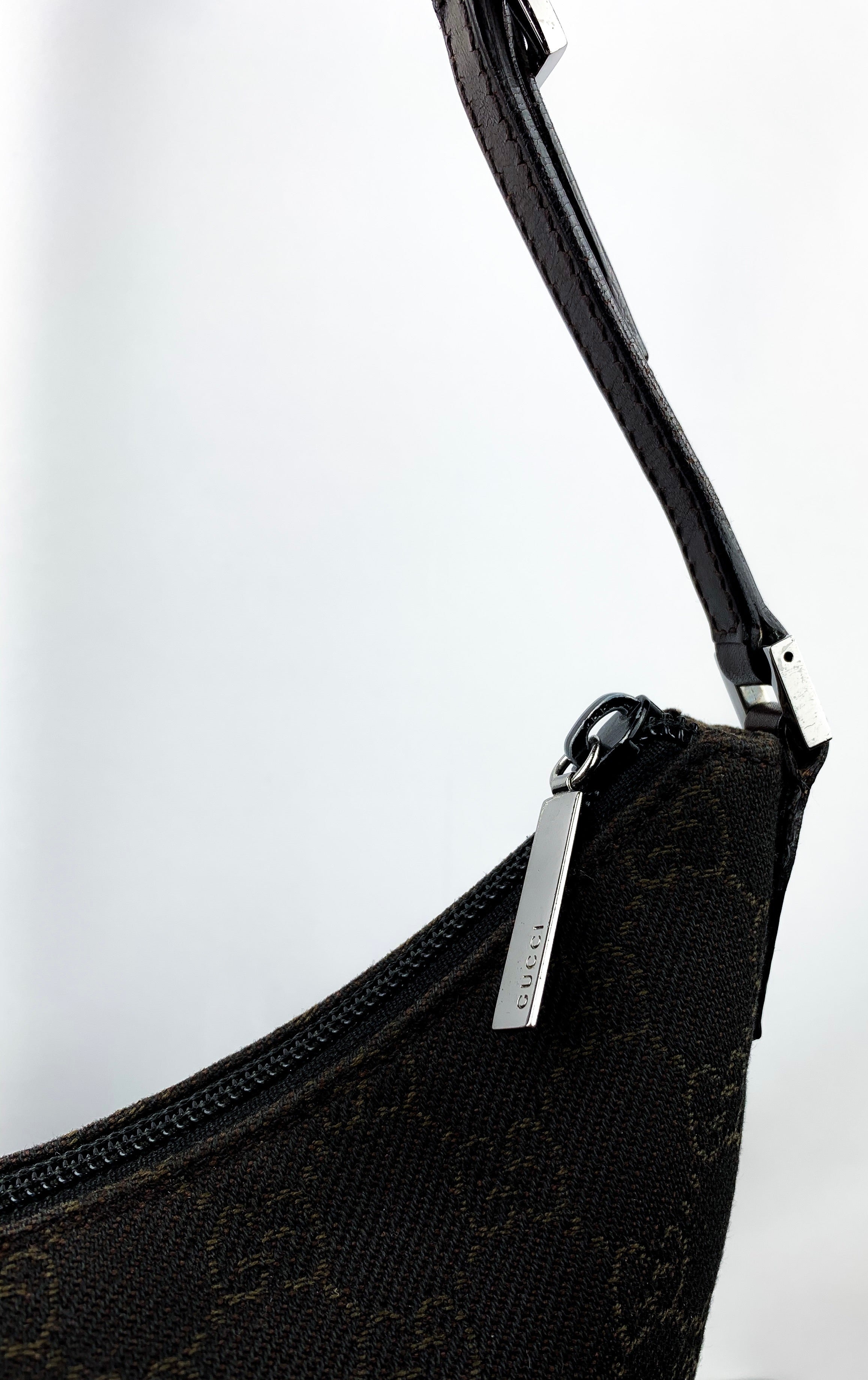 Gucci Monogram Pochette Bag in Brown