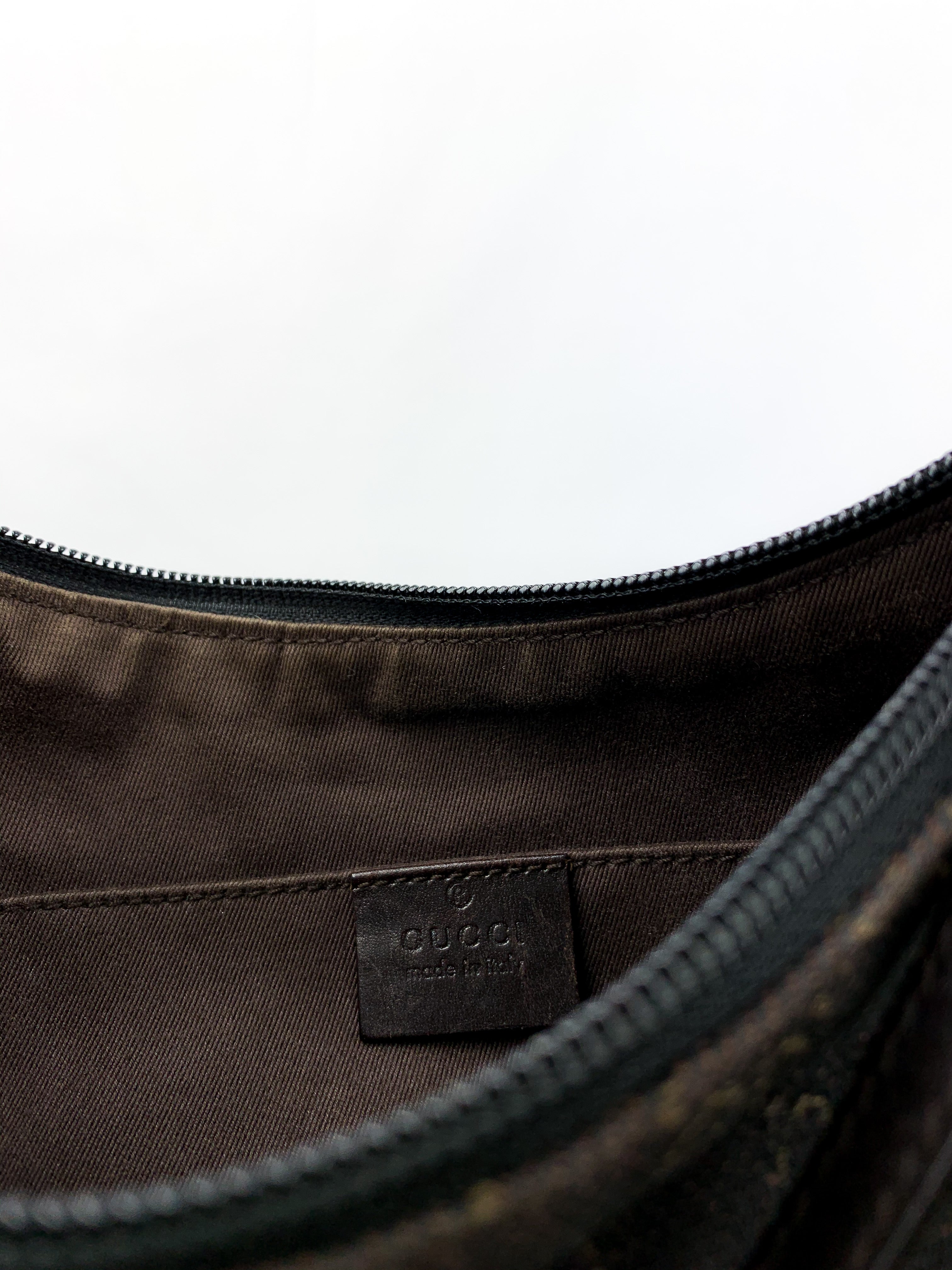 Gucci Monogram Pochette Bag in Brown